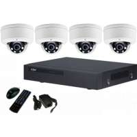 4 channel IP NVR with POE + 4, IP Bullet Cameras