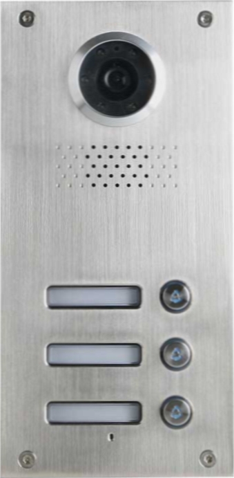 Classic flush mount intercom doorphone for 3 apartments