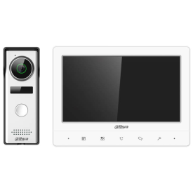 surface mount video intercom doorbell + color monitor in white case