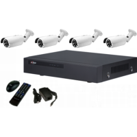 4 channel DVR + 4, Bullet Cameras + Accessories