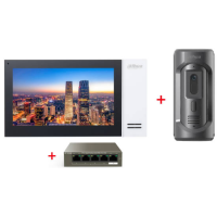 *Dahua 7 inch colour monitor + surface mount video doorphone + powered network distributor