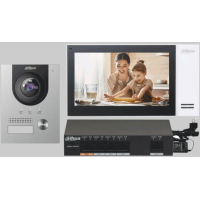 *Dahua 7 inch colour monitor + flush mount video doorphone + powered network distributor 
