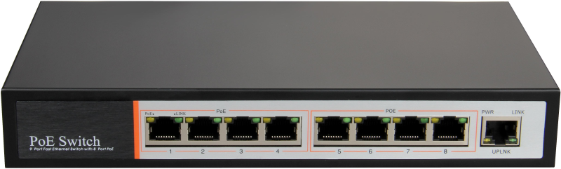 8 port powered switch for IP network