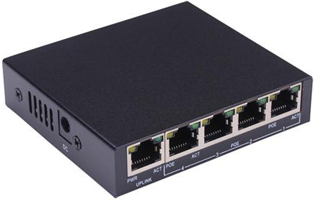 4 port powered switch for IP network
