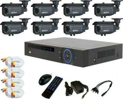 CCTV security camera system with DVR and 8 bullet security cameras