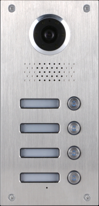 Classic flush mount intercom doorphone for 4 apartments