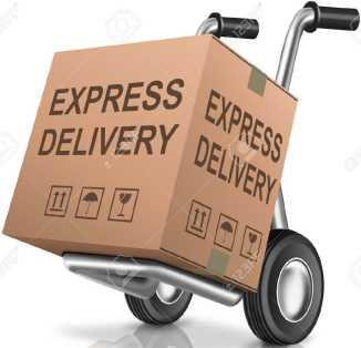 ozss express carton on warehouse trolley